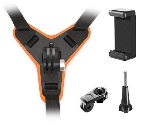Motorradhelm Halterung, Helmbefestigung für GoPro Hero (Orange) von Bellanova
