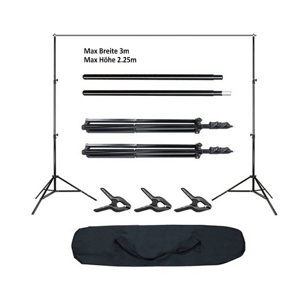 Bellavio Fotohintergrund 2×3m Verstellbarer Hintergrundsystem, aus Metall, mit 8 Hintergrundklemmen, Fotostudio, Porträt Bellavio Fotohintergrund 2×3m Verstellbarer Hintergrundsystem, aus Metall, mit 8 Hintergrundklemmen, Fotostudio, Porträt von Bellavio