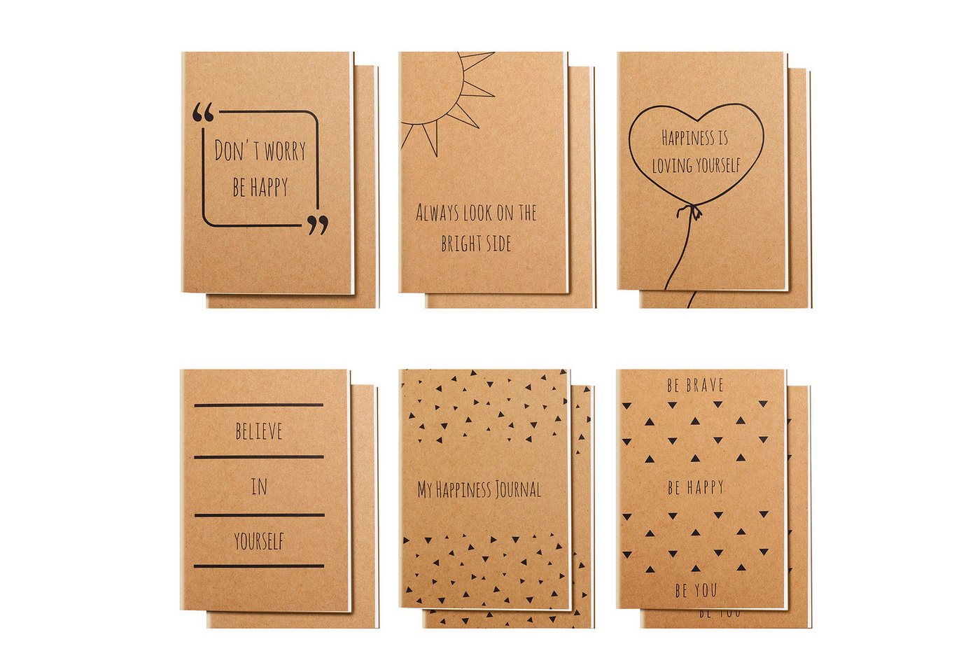 Belle Vous Braun Kleine Notizbücher A6 Liniert (12er Pack) Notebook von Belle Vous