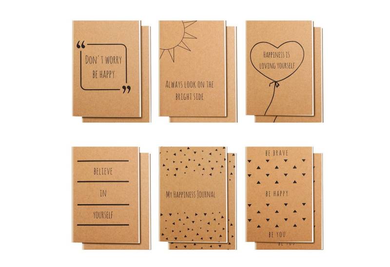 Belle Vous Braun Kleine Notizbücher A6 Liniert (12er Pack) Notebook von Belle Vous