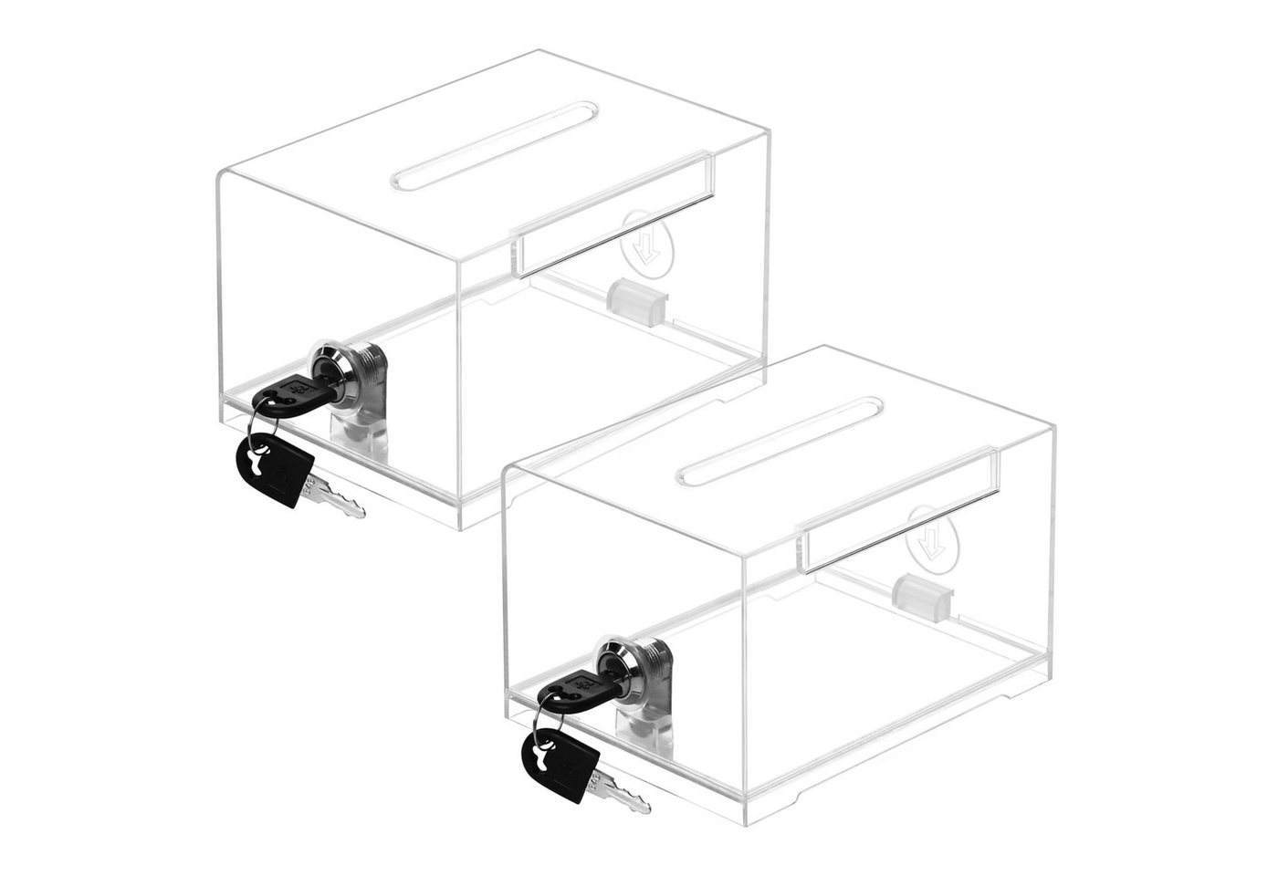 Belle Vous Geldkassette Kunststoff-Kassenschrank (2er-Pack) - Transparente Box (2 St) von Belle Vous