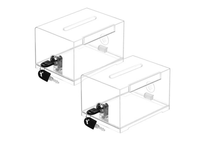 Belle Vous Geldkassette Kunststoff-Kassenschrank (2er-Pack) - Transparente Box (2 St) von Belle Vous