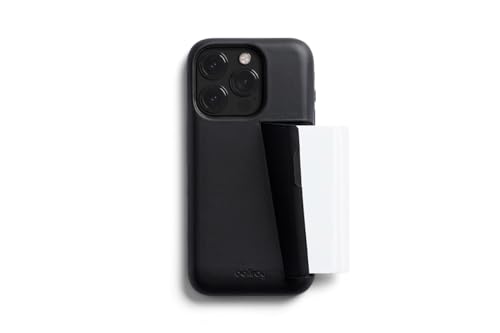 Bellroy Phone Case – 3 Card für iPhone 15 Pro (Leder-iPhone-Hülle, Handy-Geldbörse) - Black von Bellroy