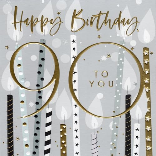 Belly Button Designs hochwertige Glückwunschkarte zum runden 90. Geburtstag. (goldweiß) Belly Button Designs hochwertige Glückwunschkarte zum runden 90. Geburtstag. (goldweiß) von Belly Button Designs