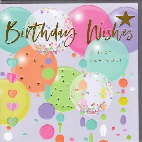 Belly Button Designs Glückwunschkarte zum Geburtstag mit Prägung und Goldfolie, ideal auch für Geldgeschenk oder Gutschein. BE411 von Belly Button Designs
