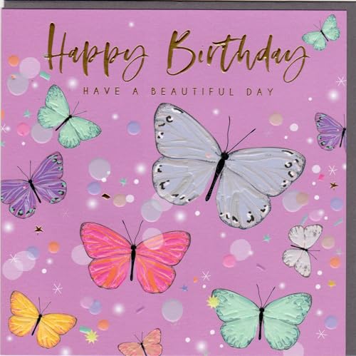 Belly Button Designs Glückwunschkarte zum Geburtstag mit Prägung und Goldfolie, ideal auch für Geldgeschenk oder Gutschein. BE418 von Belly Button Designs