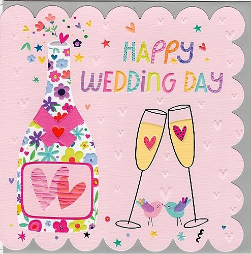 Belly Button Designs Glückwunschkarte zur Hochzeit mit Prägung und einfallreich gestaltetem Rand. Die neue Glow-Serie ist farbenfroh und liebevoll gestaltet, mit passendem Umschlag. BG029 von Belly Button Designs