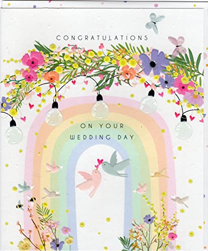 Belly Button Designs Glückwunschkarte zur Hochzeit mit Prägung. Die neue Meadow-Serie strahlt natürliche Harmonie und Wärme aus bis hin zu passend gestalteten Umschlägen. BW048 von Belly Button Designs