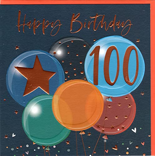 Belly Button Designs besondere Glückwunschkarte zum runden 100. Geburtstag mit Prägung, ideal auch für Geldgeschenk oder Gutschein. BM012 von Belly Button Designs