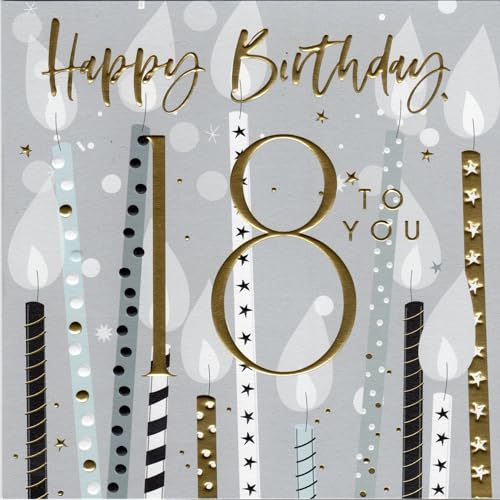 Belly Button Designs Glückwunschkarte zum 18. Geburtstag. (goldweiß) Belly Button Designs Glückwunschkarte zum 18. Geburtstag. (goldweiß) von Belly Button Designs