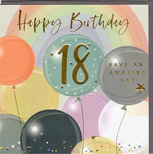 Belly Button Designs besondere Glückwunschkarte zum runden 18. Geburtstag mit Prägung, ideal auch für Geldgeschenk oder Gutschein. BM002 … von Belly Button Designs