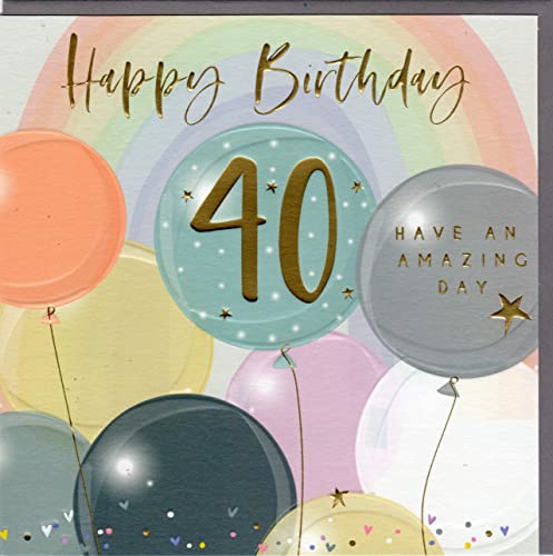 Belly Button Designs besondere Glückwunschkarte zum runden 40. Geburtstag mit Prägung, ideal auch für Geldgeschenk oder Gutschein. BM005 von Belly Button Designs