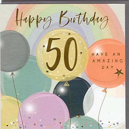 Belly Button Designs besondere Glückwunschkarte zum runden 50. Geburtstag mit Prägung, ideal auch für Geldgeschenk oder Gutschein. BM006 von Belly Button Designs