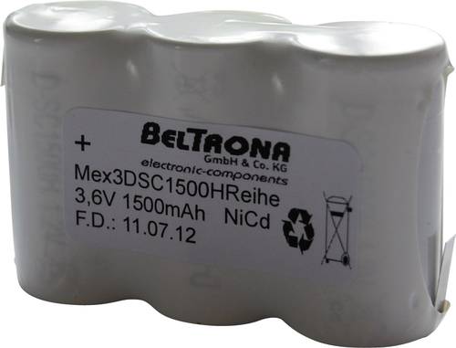 Beltrona 3DSC1500HRCLG Notleuchten-Akku Z-Lötfahne 3.6V 1500 mAh von Beltrona