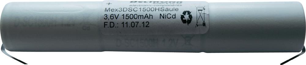 Beltrona Notleuchten-Akku U-Lötfahne 3.6 V 1500 mAh 3DSC1500HSCLG (3DSC1500HSCLG) von Beltrona