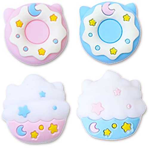 BelugaDesign Donut Eiscreme Daumengriffe | Niedliche Kawaii Lebensmittel Cupcake Rosa Blau Pastell-Joystick-Kappe | Kompatibel mit Nintendo Switch Standard Joycon Lite OLED von BelugaDesign