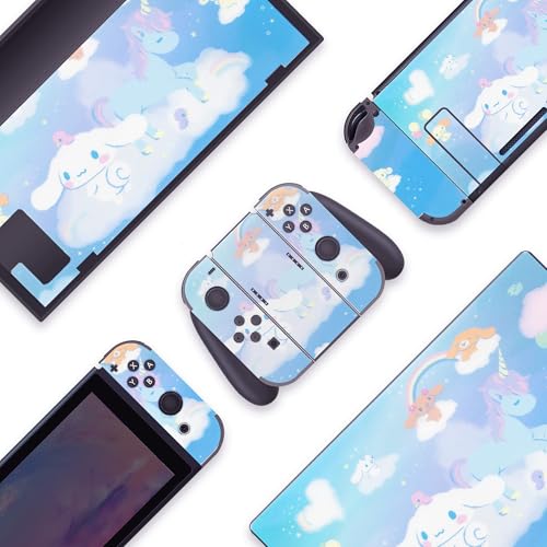 BelugaDesign Hund Anime Switch Skin | Niedlicher Pastell-Aufkleber, Vinyl-Aufkleber | Roll Kawaii Japanisches Zeichentrickspiel (Switch Standard, Blau) von BelugaDesign