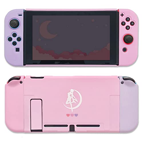 BelugaDesign Mond Schaltergehäuse | Hard Snap-On Cover Kompatibel mit Nintendo Switch | Süßer Kawaii Anime - (Switch Standard, rosa Purple) von BelugaDesign