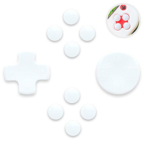 BelugaDesign Pastellfarbene Knopfkappen und D-Pad | Kompatibel mit Nintendo Switch Standard OLED Joy-Con Controller Covers | Richtungs- & A/B/X/Y-Tasten - Weiß von BelugaDesign