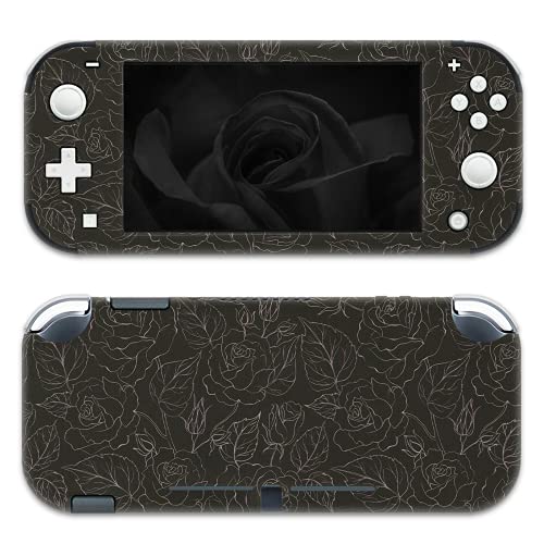 BelugaDesign Rose Schalterhaut | Pastell-Aufkleber Wrap Vinyl-Aufkleber | Flower Valentine Cute Kompatibel mit Nintendo Switch (Switch Lite, Schwarz) von BelugaDesign