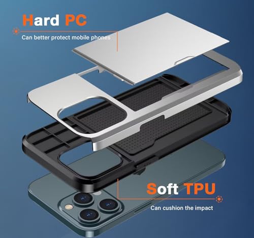 Belzsxy Handyhülle für Huawei P30 Pro Hülle, mit Kartenfach, Harte PC Stoßfest Robust Fallschutz Outdoor Militär Schutzhülle für Huawei P30 Pro (Silbrig) von Belzsxy