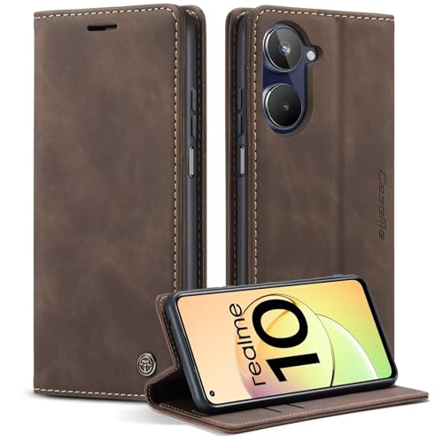 Belzsxy Handyhülle für Realme 10 4G Hülle Premium Lederhülle Klappbar Flip Case Tasche Magnet Kartenfach Standfunktion Klapphülle Schutzhülle für Realme 10 4G, Kaffee Belzsxy Handyhülle für Realme 10 4G Hülle Premium Lederhülle Klappbar Flip Case Tasche Magnet Kartenfach Standfunktion Klapphülle Schutzhülle für Realme 10 4G, Kaffee von Belzsxy