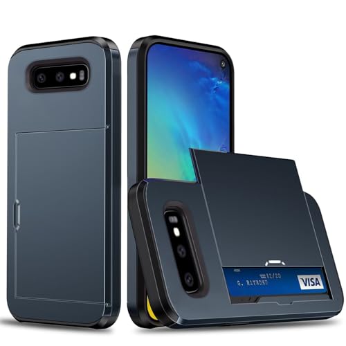 Belzsxy Handyhülle für Samsung Galaxy S10e Hülle, mit Kartenfach, Harte PC Stoßfest Robust Fallschutz Outdoor Militär Schutzhülle für Samsung Galaxy S10e (Marineblau) von Belzsxy