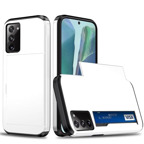 Belzsxy Handyhülle für Samsung Galaxy S20 Hülle, mit Kartenfach, Harte PC Stoßfest Robust Fallschutz Outdoor Militär Schutzhülle für Samsung Galaxy S20 (Weiß) von Belzsxy