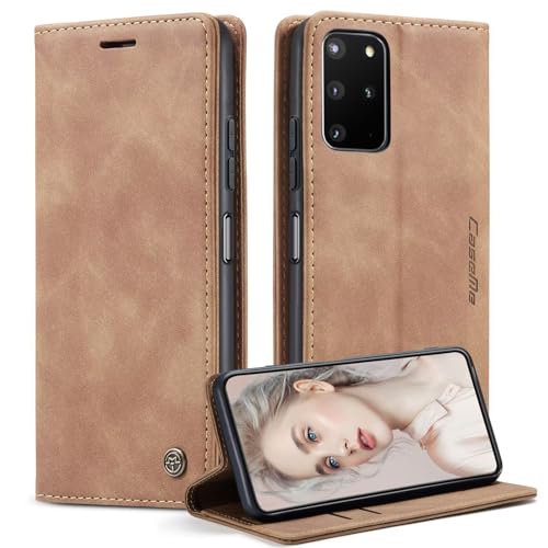 Belzsxy Handyhülle für Samsung Galaxy S20 Plus Hülle Premium Lederhülle Klappbar Flip Case Tasche Magnet Kartenfach Standfunktion Klapphülle Schutzhülle für Samsung Galaxy S20 Plus, Braun von Belzsxy