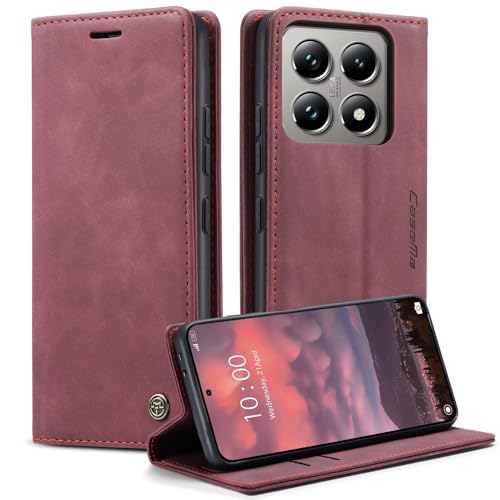 Belzsxy Handyhülle für Xiaomi 14T Pro Hülle Premium Lederhülle Klappbar Flip Case Tasche Magnet Kartenfach Standfunktion Klapphülle Schutzhülle für Xiaomi 14T Pro, Rot Belzsxy Handyhülle für Xiaomi 14T Pro Hülle Premium Lederhülle Klappbar Flip Case Tasche Magnet Kartenfach Standfunktion Klapphülle Schutzhülle für Xiaomi 14T Pro, Rot von Belzsxy