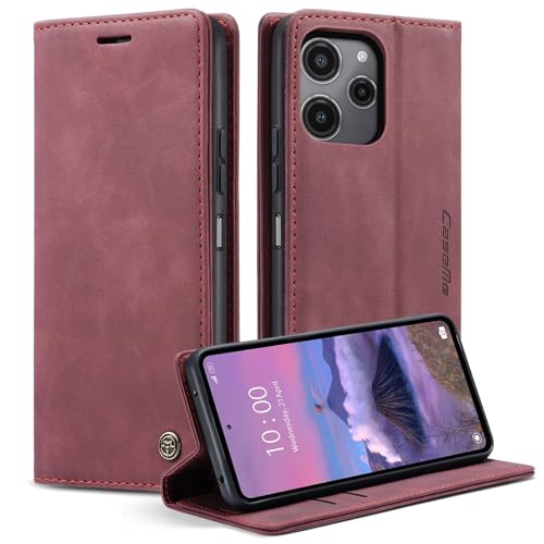 Belzsxy Handyhülle für Xiaomi Poco M6 Pro 5G/Redmi 12/Note 12R Hülle Premium Lederhülle Klappbar Flip Case Tasche Magnet Kartenfach Standfunktion Klapphülle Schutzhülle für Xiaomi Redmi 12, Rot Belzsxy Handyhülle für Xiaomi Poco M6 Pro 5G/Redmi 12/Note 12R Hülle Premium Lederhülle Klappbar Flip Case Tasche Magnet Kartenfach Standfunktion Klapphülle Schutzhülle für Xiaomi Redmi 12, Rot von Belzsxy