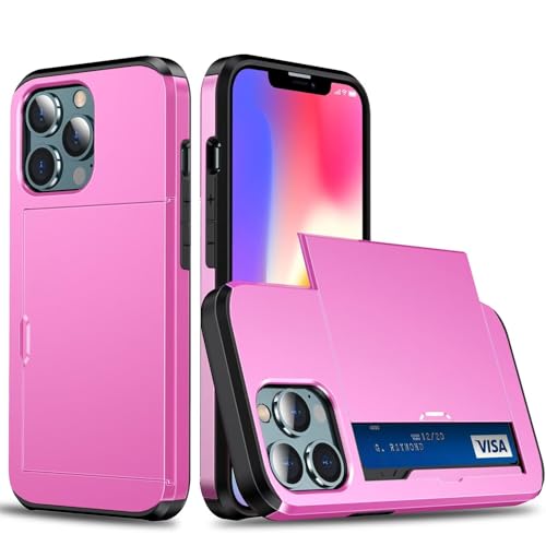 Belzsxy Handyhülle für iPhone 11 Pro Hülle, mit Kartenfach, Harte PC Stoßfest Robust Fallschutz Outdoor Militär Schutzhülle für iPhone 11 Pro (Pink) von Belzsxy