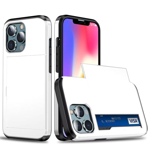 Belzsxy Handyhülle für iPhone 11 Pro Max Hülle, mit Kartenfach, Harte PC Stoßfest Robust Fallschutz Outdoor Militär Schutzhülle für iPhone 11 Pro Max (Weiß) von Belzsxy