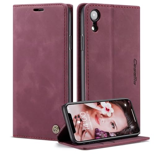 Belzsxy Handyhülle für iPhone XR Hülle Premium Lederhülle Klappbar Flip Case Tasche Magnet Kartenfach Standfunktion Klapphülle Schutzhülle für iPhone XR, Rot Belzsxy Handyhülle für iPhone XR Hülle Premium Lederhülle Klappbar Flip Case Tasche Magnet Kartenfach Standfunktion Klapphülle Schutzhülle für iPhone XR, Rot von Belzsxy
