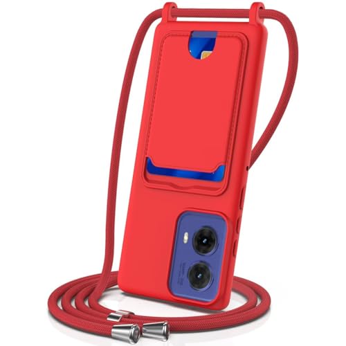 Belzsxy Kompatibel mit Motorola S50 Neo/Edge 50 Susion/Moto G85 Hülle, mit Kartenfach, Handykette Hülle Silikon Seil Necklace Handyhülle mit Kordel Tasche TPU Bumper Schutzhülle für Moto G85 - Rot Belzsxy Kompatibel mit Motorola S50 Neo/Edge 50 Susion/Moto G85 Hülle, mit Kartenfach, Handykette Hülle Silikon Seil Necklace Handyhülle mit Kordel Tasche TPU Bumper Schutzhülle für Moto G85 - Rot von Belzsxy