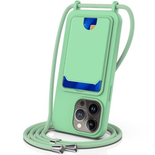 Belzsxy Kompatibel mit iPhone 13 Pro Hülle, mit Kartenfach, Handykette Hülle Silikon Seil Necklace Handyhülle mit Kordel Tasche TPU Bumper Schutzhülle für iPhone 13 Pro - Grün Belzsxy Kompatibel mit iPhone 13 Pro Hülle, mit Kartenfach, Handykette Hülle Silikon Seil Necklace Handyhülle mit Kordel Tasche TPU Bumper Schutzhülle für iPhone 13 Pro - Grün von Belzsxy