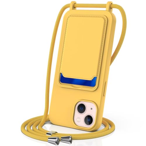 Belzsxy Kompatibel mit iPhone 14 Plus/iPhone 15 Plus Hülle, mit Kartenfach, Handykette Hülle Silikon Seil Necklace Handyhülle mit Kordel Tasche TPU Bumper Schutzhülle für iPhone 15 Plus - Gelb Belzsxy Kompatibel mit iPhone 14 Plus/iPhone 15 Plus Hülle, mit Kartenfach, Handykette Hülle Silikon Seil Necklace Handyhülle mit Kordel Tasche TPU Bumper Schutzhülle für iPhone 15 Plus - Gelb von Belzsxy