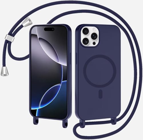 Belzsxy Magnetische Handykette für iPhone 11 Pro Hülle mit Band, Handyhülle Kompatibel mit MagSafe, Silikon Seil Necklace Handyhülle PU Stoßfest mit Abnehmbar Kordel zum Umhängen Case - Dunkelblau Belzsxy Magnetische Handykette für iPhone 11 Pro Hülle mit Band, Handyhülle Kompatibel mit MagSafe, Silikon Seil Necklace Handyhülle PU Stoßfest mit Abnehmbar Kordel zum Umhängen Case - Dunkelblau von Belzsxy
