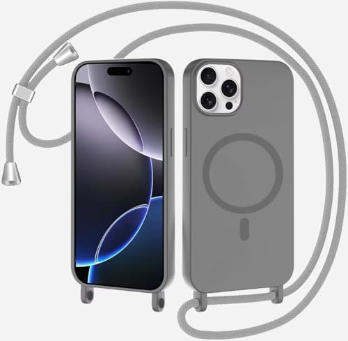 Belzsxy Magnetische Handykette für iPhone 11 Pro Max Hülle mit Band, Handyhülle Kompatibel mit MagSafe, Silikon Seil Necklace Handyhülle PU Stoßfest mit Abnehmbar Kordel zum Umhängen Case - Grau Belzsxy Magnetische Handykette für iPhone 11 Pro Max Hülle mit Band, Handyhülle Kompatibel mit MagSafe, Silikon Seil Necklace Handyhülle PU Stoßfest mit Abnehmbar Kordel zum Umhängen Case - Grau von Belzsxy