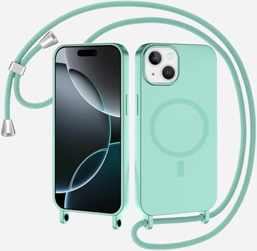 Belzsxy Magnetische Handykette für iPhone 13 Mini Hülle mit Band, Handyhülle Kompatibel mit MagSafe, Silikon Seil Necklace Handyhülle PU Stoßfest mit Abnehmbar Kordel zum Umhängen Case - Minzgrün Belzsxy Magnetische Handykette für iPhone 13 Mini Hülle mit Band, Handyhülle Kompatibel mit MagSafe, Silikon Seil Necklace Handyhülle PU Stoßfest mit Abnehmbar Kordel zum Umhängen Case - Minzgrün von Belzsxy