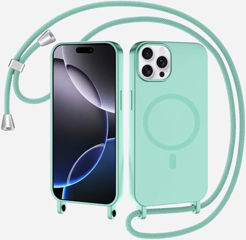 Belzsxy Magnetische Handykette für iPhone 14 Pro Hülle mit Band, Handyhülle Kompatibel mit MagSafe, Silikon Seil Necklace Handyhülle PU Stoßfest mit Abnehmbar Kordel zum Umhängen Case - Minzgrün Belzsxy Magnetische Handykette für iPhone 14 Pro Hülle mit Band, Handyhülle Kompatibel mit MagSafe, Silikon Seil Necklace Handyhülle PU Stoßfest mit Abnehmbar Kordel zum Umhängen Case - Minzgrün von Belzsxy