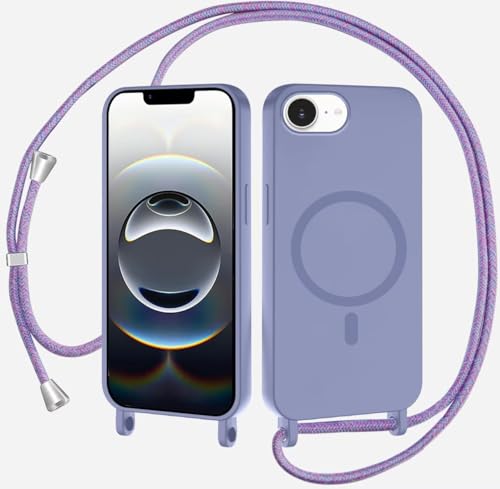 Belzsxy Magnetische Handykette für iPhone 16E/iPhone SE4 2025 Hülle mit Band, Handyhülle Kompatibel mit MagSafe, Silikon Seil Necklace Handyhülle mit Abnehmbar Kordel zum Umhängen Case - Lichtviolett Belzsxy Magnetische Handykette für iPhone 16E/iPhone SE4 2025 Hülle mit Band, Handyhülle Kompatibel mit MagSafe, Silikon Seil Necklace Handyhülle mit Abnehmbar Kordel zum Umhängen Case - Lichtviolett von Belzsxy