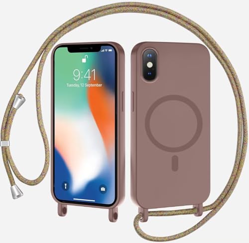 Belzsxy Magnetische Handykette für iPhone X/iPhone XS Hülle mit Band, Handyhülle Kompatibel mit MagSafe, Silikon Seil Necklace Handyhülle PU Stoßfest mit Abnehmbar Kordel zum Umhängen Case - Braun Belzsxy Magnetische Handykette für iPhone X/iPhone XS Hülle mit Band, Handyhülle Kompatibel mit MagSafe, Silikon Seil Necklace Handyhülle PU Stoßfest mit Abnehmbar Kordel zum Umhängen Case - Braun von Belzsxy