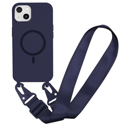 Silikon Magnetische Handykette für iPhone 14 Pro Max Necklace Hülle mit Band, Verstellbarer Halskette Handyhülle, Handyhülle für zum Umhängen, Case mit Schnur für iPhone 14 Pro Max,Navy blau Silikon Magnetische Handykette für iPhone 14 Pro Max Necklace Hülle mit Band, Verstellbarer Halskette Handyhülle, Handyhülle für zum Umhängen, Case mit Schnur für iPhone 14 Pro Max,Navy blau von Belzsxy