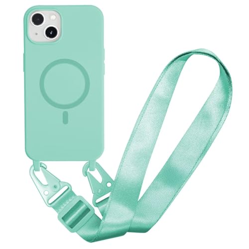 Belzsxy Silikon Magnetische Handykette für iPhone 16 Pro Necklace Hülle mit Band, Verstellbarer Halskette Handyhülle, Handyhülle für zum Umhängen, Case mit Schnur für iPhone 16 Pro,Minz grün Belzsxy Silikon Magnetische Handykette für iPhone 16 Pro Necklace Hülle mit Band, Verstellbarer Halskette Handyhülle, Handyhülle für zum Umhängen, Case mit Schnur für iPhone 16 Pro,Minz grün von Belzsxy