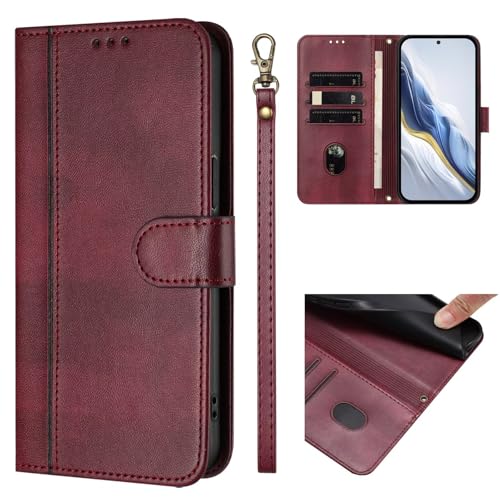 Handyhülle für iPhone 16 Pro Hülle Leder mit Schutzfolie, PU Leder Flip Schutzhülle für iPhone 16 Pro Case Klappbar Ständer Kartenfach Wallet Klapphülle,Rot Handyhülle für iPhone 16 Pro Hülle Leder mit Schutzfolie, PU Leder Flip Schutzhülle für iPhone 16 Pro Case Klappbar Ständer Kartenfach Wallet Klapphülle,Rot von Belzsxy