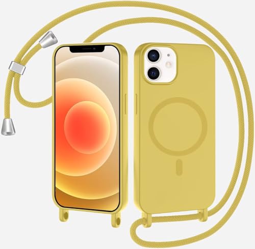 Magnetische Handykette für iPhone 11 Hülle mit Band,Handyhülle Kompatibel mit MagSafe,Silikon Seil Necklace Handyhülle PU Stoßfest mit Abnehmbar Kordel zum Umhängen Case iPhone 11 - Zitronengelb Magnetische Handykette für iPhone 11 Hülle mit Band,Handyhülle Kompatibel mit MagSafe,Silikon Seil Necklace Handyhülle PU Stoßfest mit Abnehmbar Kordel zum Umhängen Case iPhone 11 - Zitronengelb von Belzsxy