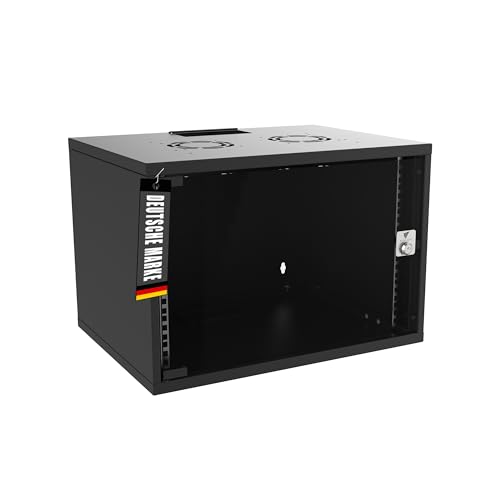 Bemacom Netzwerkschrank - Serverschrank 19 Zoll 7HE - Server-Racks für Wandmontage - EDV-Gehäuse mit Traglast 60kg - 400 x 540 x 370 mm Schwarz von Bemacom