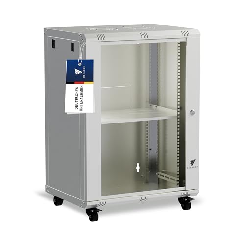 Bemacom Netzwerkschrank 19 Zoll (Grau (RAL 7035), 16U - 600 x 450 x 785) von Bemacom
