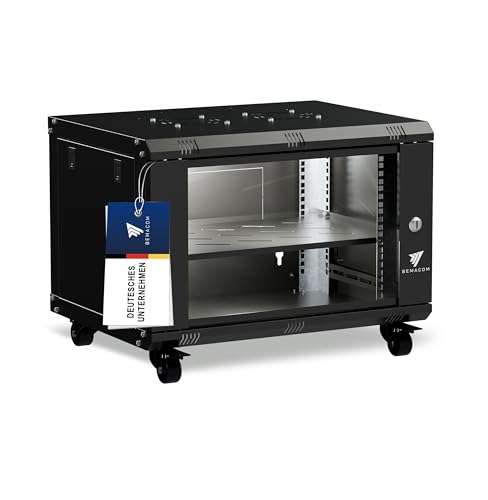 Bemacom Netzwerkschrank 19 Zoll (Schwarz (RAL 7005), 7U - 600 x 450 x 385) von Bemacom